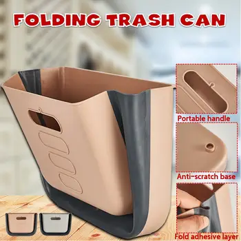 

Folding Waste Bin Kitchen Cabinet Door Hanging Trash Car Garbage Can Home Room Garbage Hanging Toilet Retractable Basket