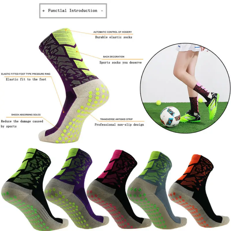1 пара, женские, мужские, Премиум Стиль, футбол, футбол, спортивные носки, Нескользящие, удобные, мягкие, спортивные носки