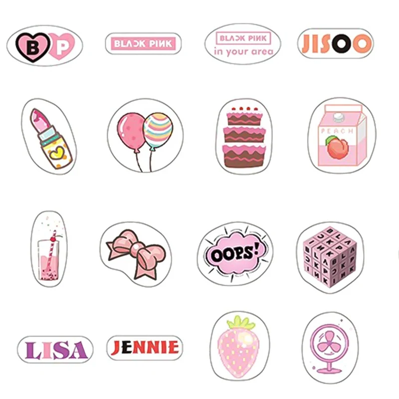 1 шт. KPOP дважды EXO WANNAONE черно-розовый мультфильм Kawaii прозрачные наклейки DIY альбом Скрапбукинг подарок