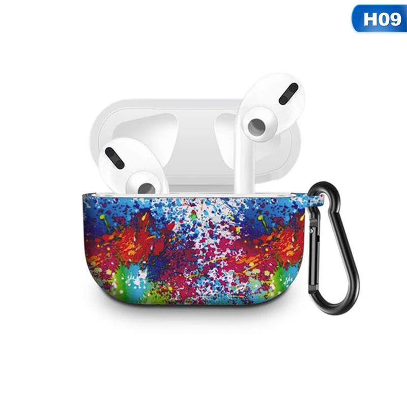 09 Чехол для AirPods Pro, мягкий силиконовый, разноцветный, с масляной печатью, камуфляжный, ТПУ, защитный чехол для Air Pods Pro, чехол, противоударный - Цвет: 09