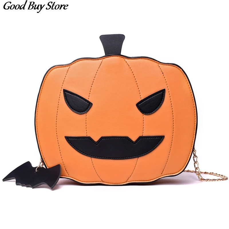 Funny Lovely Pumpkin Handbag Halloween Candy Bag Girls Shoulder Messenger Bag Ladies Messenger Shoulder Casual Purse Handbag
