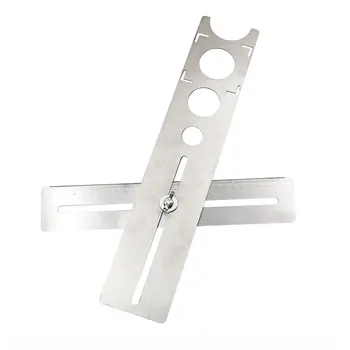 

Tile Hole Puncher Locator Stainless Steel Puncher Tapper Drilling Hole Adjustable Tile Locator Position Ruler Accessories