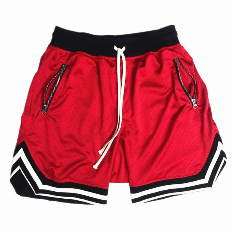 50% OFF New Beach shorts Men Bodybuilding  Joggers Knee Length Sweatpants Summer Male Gyms Fitness Workout Mesh Quick-drying Shorts