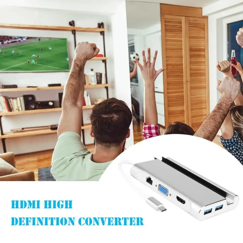 8 в 1 usb type-C концентратор мини-ПК RJ45 USB3.0 PD телефонный кронштейн адаптер из серебристого сплава алюминиевый максимум 4K разрешение USB концентратор горячий