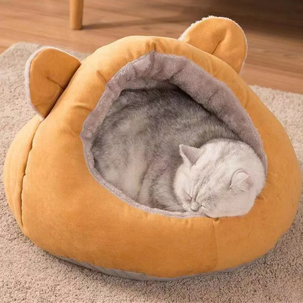 

Cartoon shaped round mouth slippers, removable and semi closed cat's nest, dog's nest, pet products