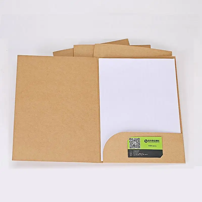 100 pcs A4 paper file folder with pocket kraft colors to chose Size 22*31cm