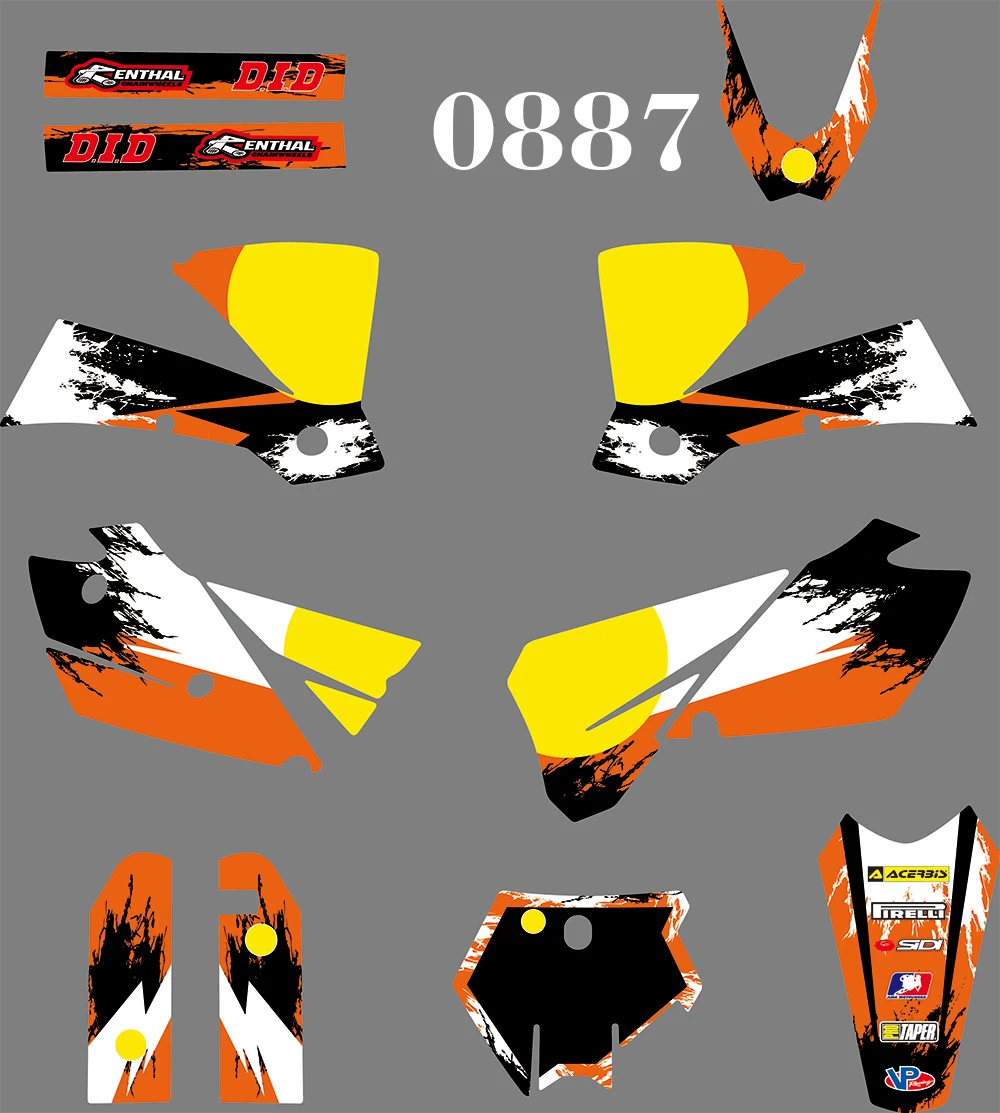0887 мотоциклетные команды графические и фоны наклейки Наборы для KTM SX 2003 2004