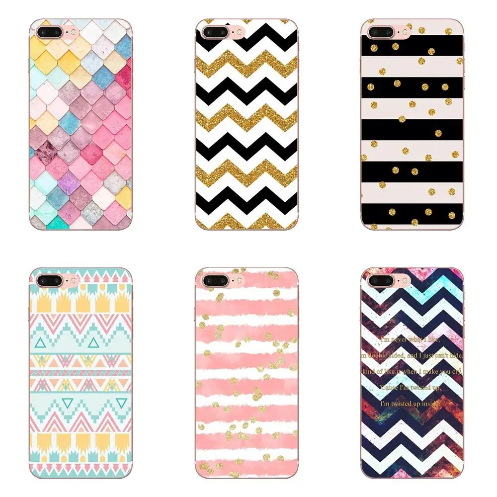 Stripe Gold Glitter Chevron Wave Wavy Pattern Classic For Huawei Mate 9 10 20 P P8 P9 P10 P20 P30 P40 Lite Pro Smart 2017 | Мобильные