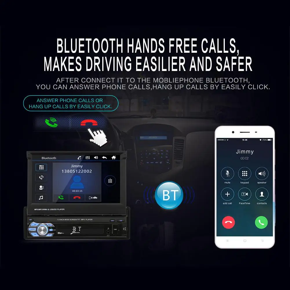 7 дюймов Автомобильный мультимедийный MP5 плеер Авторадио Bluetooth fm-передатчик gps навигация 1DIN android радио с выдвижным экраном