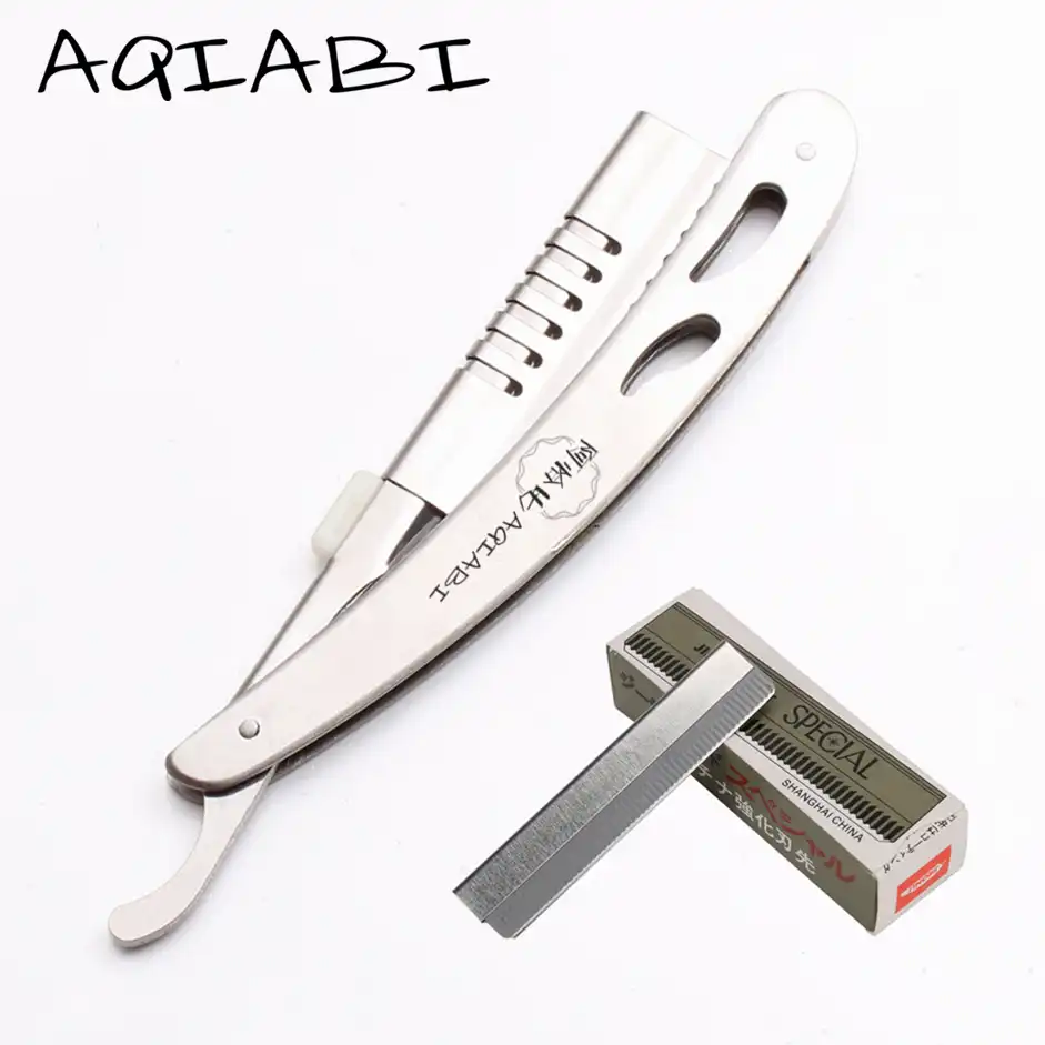 Stainless Steel Salon Sharp Barber Razor Blade Hair Cut Razors Cutting Thinning Knife Hairdresser Tool 1pcs 10 Blades A6103 Aliexpress