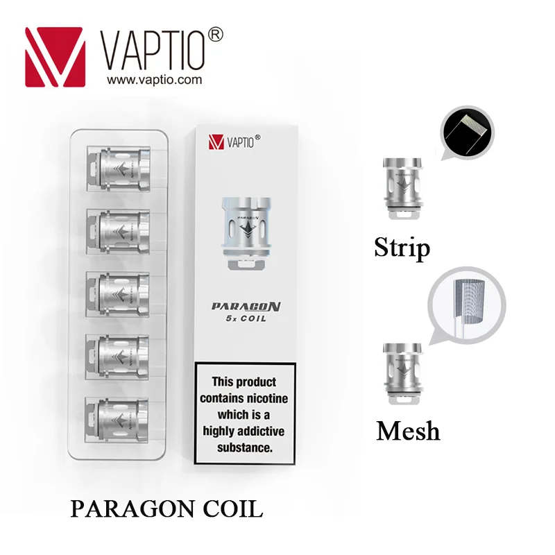 

Original Vaptio Paragon Coil 0.15ohm 0.2ohm Mesh/Strip Coils For Paragon tank Vape coil Head Core Replacement Core