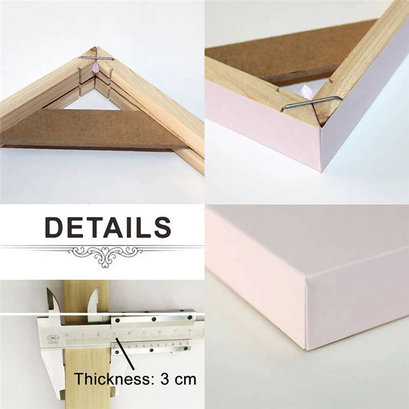 DIY Frame for Canvas Paintings Stretched Wooden Frame for Posters and Prints Pictures Inner Home Wall Decor Ready To Hang