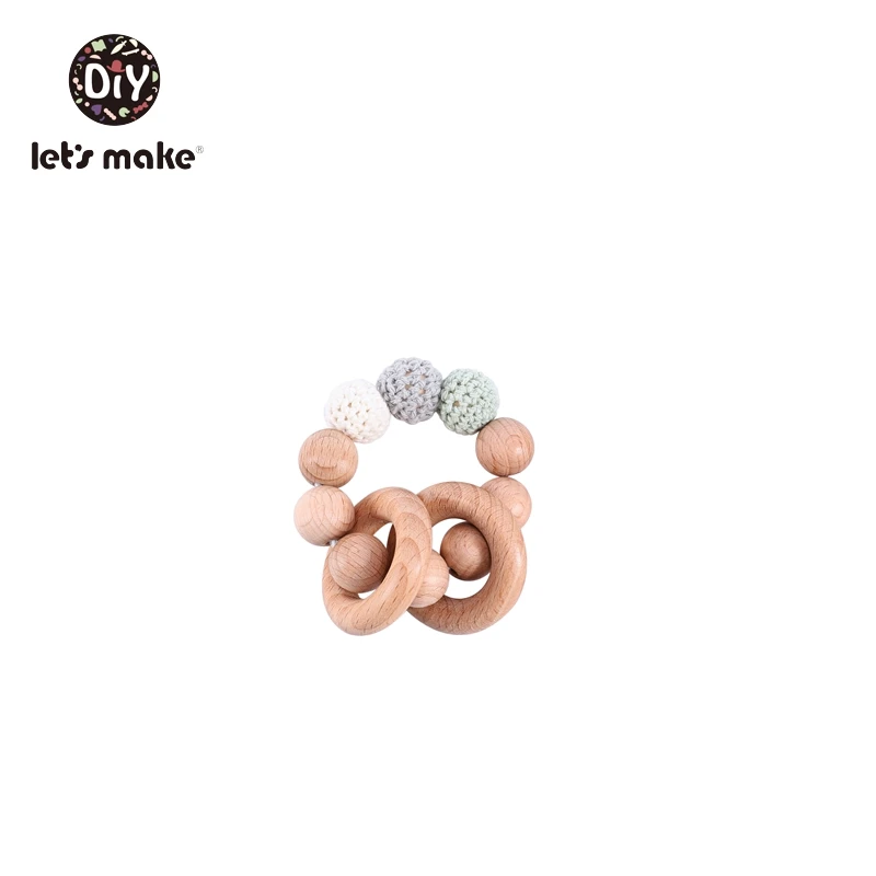 green bracelet Детское Зубное кольцо от компании Let's Make; зубное кольцо игрушки, не содержащие БИСФЕНОЛ 2 шт./компл. браслет из бука кольцо заячьими ушками животного с цветочным принтом и героями мультфильмов против грызунов нового дизайна Прорезыватель для зубов - Цвет: green bracelet