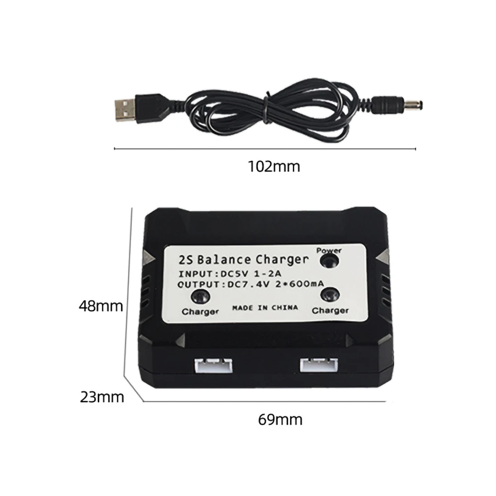 Batterie Lipo 7.4V 450mAh 20C avec chargeur équilibre pour WLtoys RC