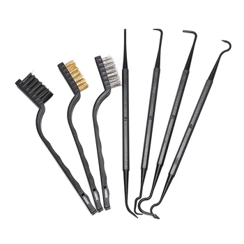 

3pcs Steel Wire Brush + 4pcs Nylon Pick Set Universal Hunting Gun Cleaning Kit Tactical Rifle Gun Cleaning Tool