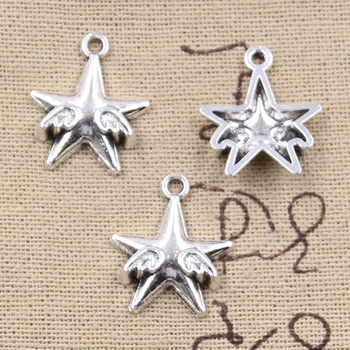 

15pcs Charms Fly Star With Wing 22x18mm Antique Silver Color Pendants DIYCrafts Making Findings Handmade Tibetan Jewelry