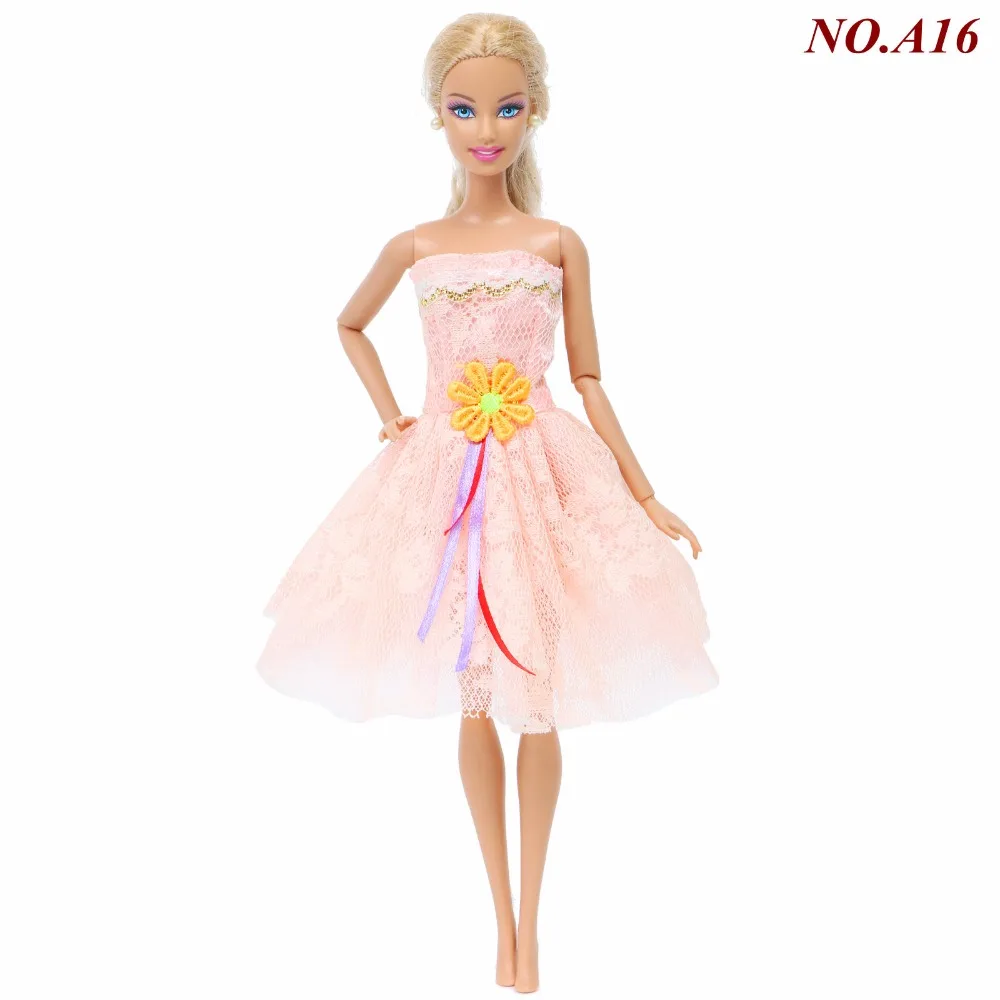 Мини-платье ручной работы, смешанный стиль, повседневная одежда для свиданий, кружевная юбка, платье с цветочным узором, Одежда для куклы Барби, аксессуары, детские игрушки