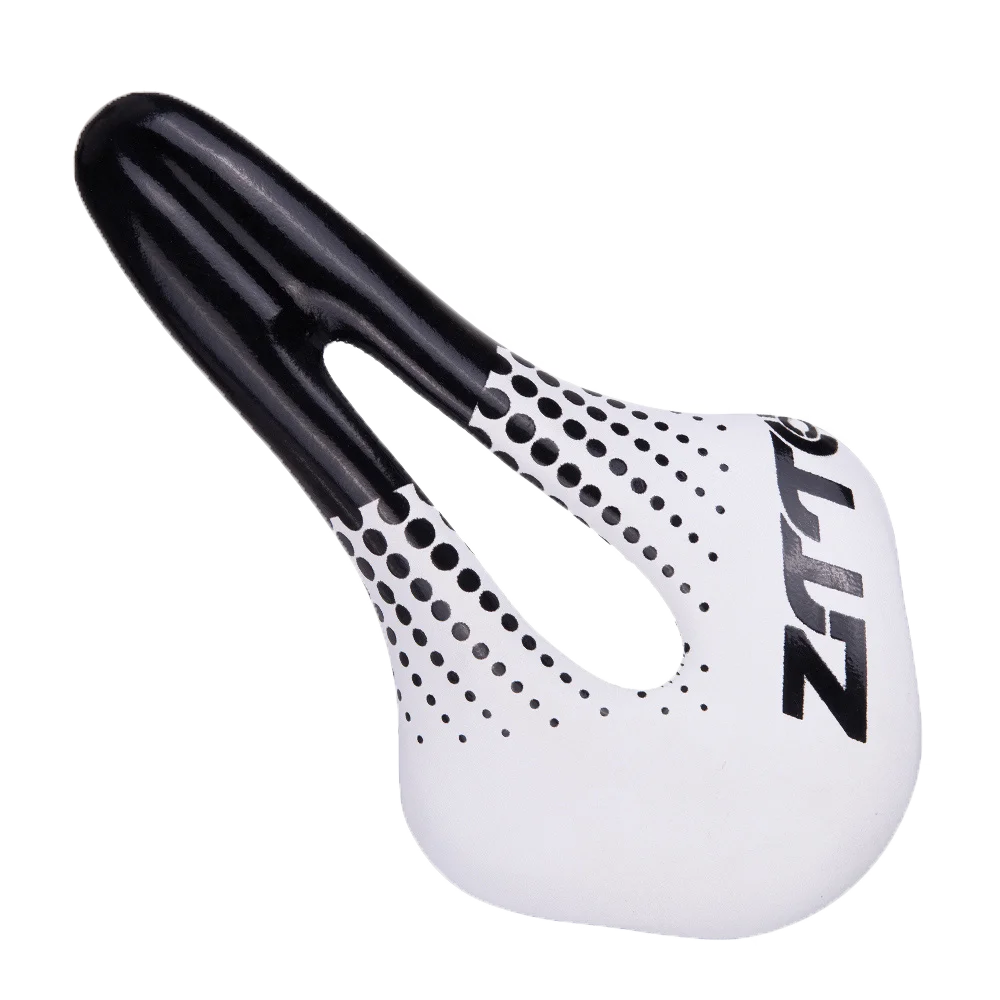 ZTTO MTB шоссейный велосипед велосипедное седло ультралегкое гоночное сиденье полое эргономичный дизайн Cr-mo крепление седла 145 мм ширина горошек - Цвет: Белый