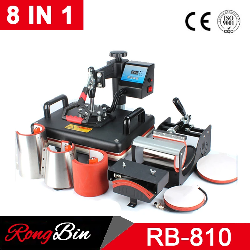 Cheap 8 in 1 30*38CM  Combo Heat Press Printer Sublimation Machine Heat Press Machine For T-Shirts/Cap/Mug/Phone Cases/Bottle