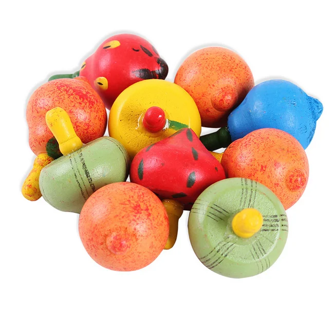 10 Pcs Kids Wood Gyro Toys for Children Adult Relief Stress Desktop Spinning Top Toys Kids Birthday Christmas Gifts GYH 8