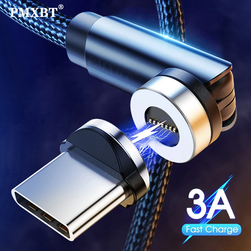 Магнитный кабель с поворотом на 540 градусов 3 А Micro USB Тип C быстрая зарядка для iPhone