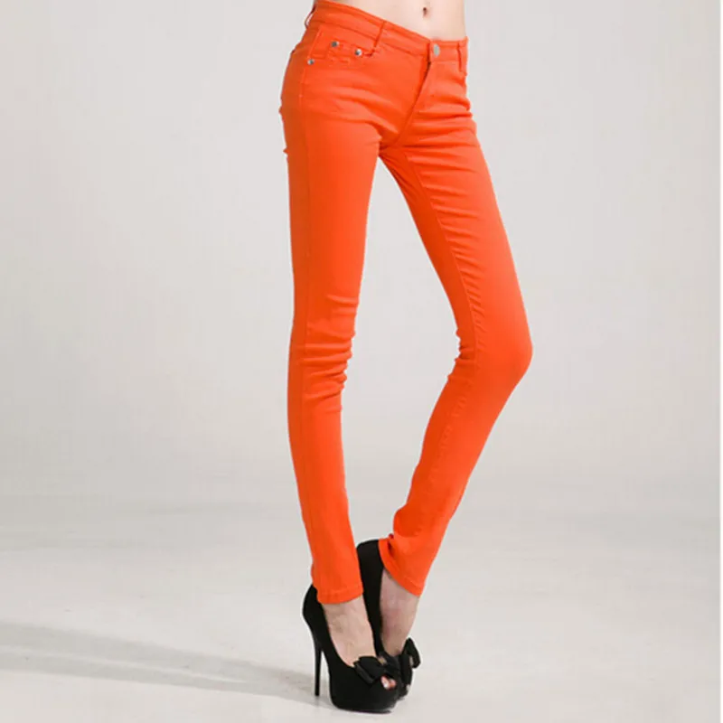 Женские джинсы ярких цветов узкие брюки стрейч большого размера джинсы женские леггинсы 25-34 обтягивающие брюки из денима