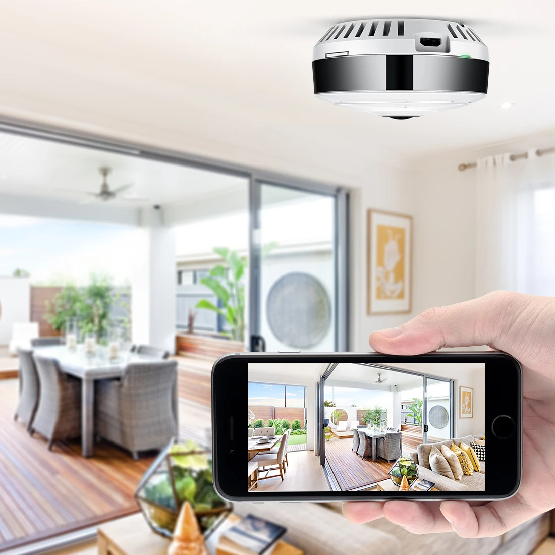 FREDI IP камера 360 градусов панорамная рыбий глаз беспроводная WiFi 960P HD 1.3MP