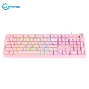 

Pink Mechanical Gaming Keyboard Gamer Keycaps PBT Keycaps USB Wired Keyboard For PC/Laptop Blue/Brown/Red Switch Keyboard