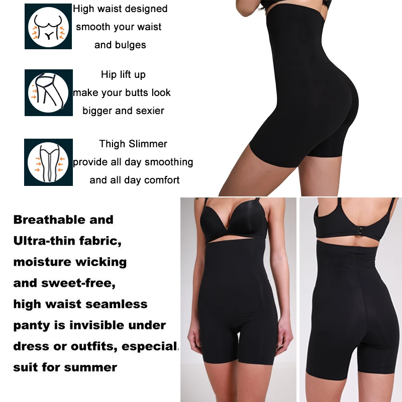 Животик Управление Корректирующие шорты Для женщин Высокая Талия Body Shaper бедра стройнее, без шнуровки, Короткие Нижнее белье для похудения белье подтягивающее ягодицы белье
