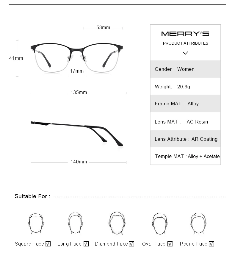 MERRYS дизайнерские женские оптические очки, очки по рецепту, оправа, модные трендовые очки кошачий глаз, очки для близорукости S2005