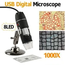8LED Microscopio USB 1000X цифровой микроскоп камера Тринокулярный Para Electronica Biologico паяльный микроскоп подставка Microscop