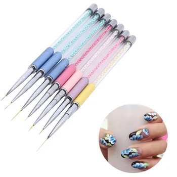 

7/12 /15mm Fashion DIY Manicure Tools Pearl Acrylic Nail Art Liner Brush French Lines Stripes Grid Flower Painting Drawing Pen
