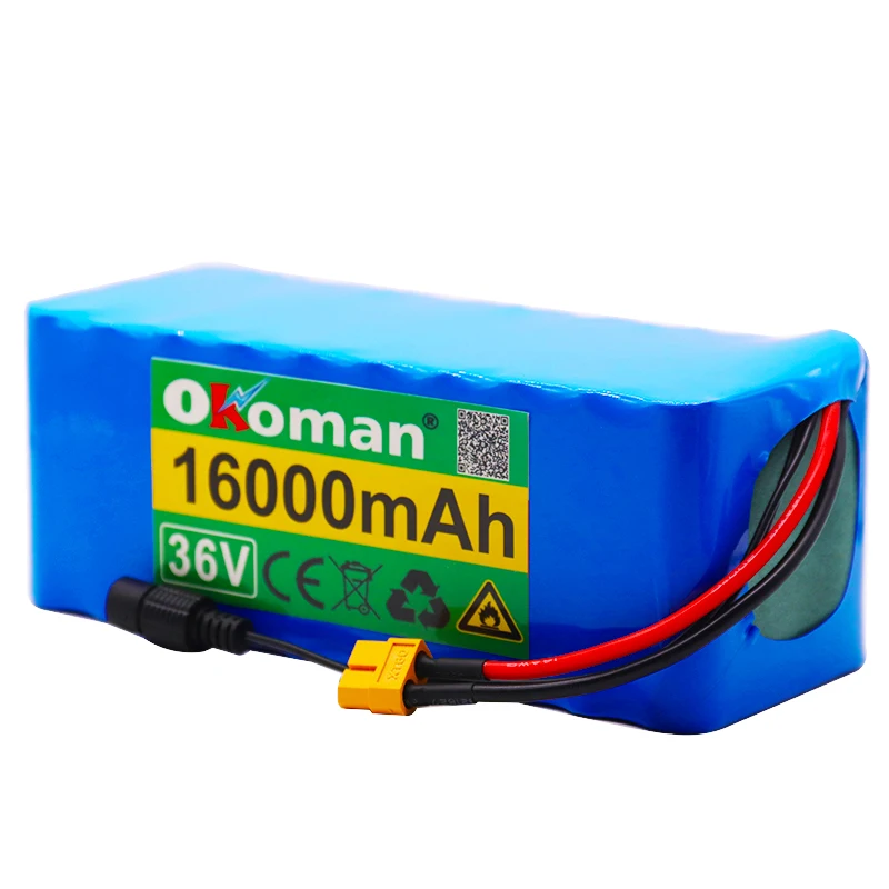 36v аккумулятор xt60 10S4P 16Ah аккумулятор 500W аккумулятор высокой мощности 42v 16000mAh электровелосипед Электрический велосипед BMS с зарядным устройством