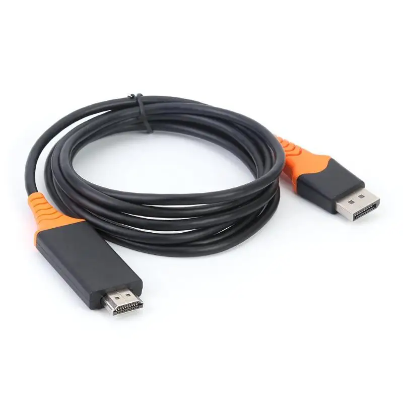 

2m DP to HDMI Adapter Display Port Male to Male Aluminum Alloy Connector Transmission Stability Converter Cable for Projector