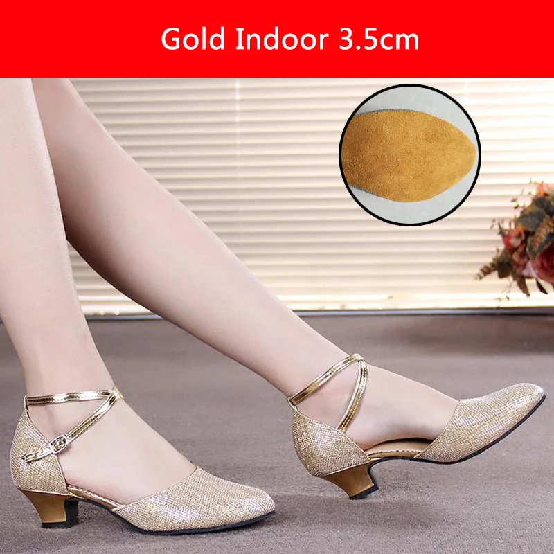 gold style B 3.5cm Новинка; обувь для латинских танцев; Женская Профессиональная обувь для латинских танцев; Танцевальная обувь для взрослых; Современная танцевальная обувь; Танцевальная обувь; женская обувь - Цвет: gold style B 3.5cm