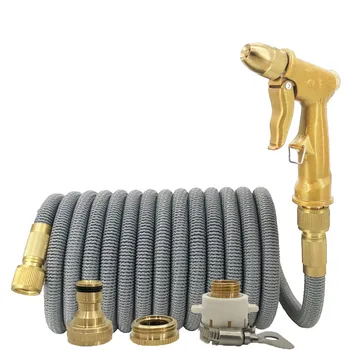 

New Retractable Garden Hose Magic Rubber Watering Hose EU High Pressure Washing Hose Multi-function Nozzle For The Garden