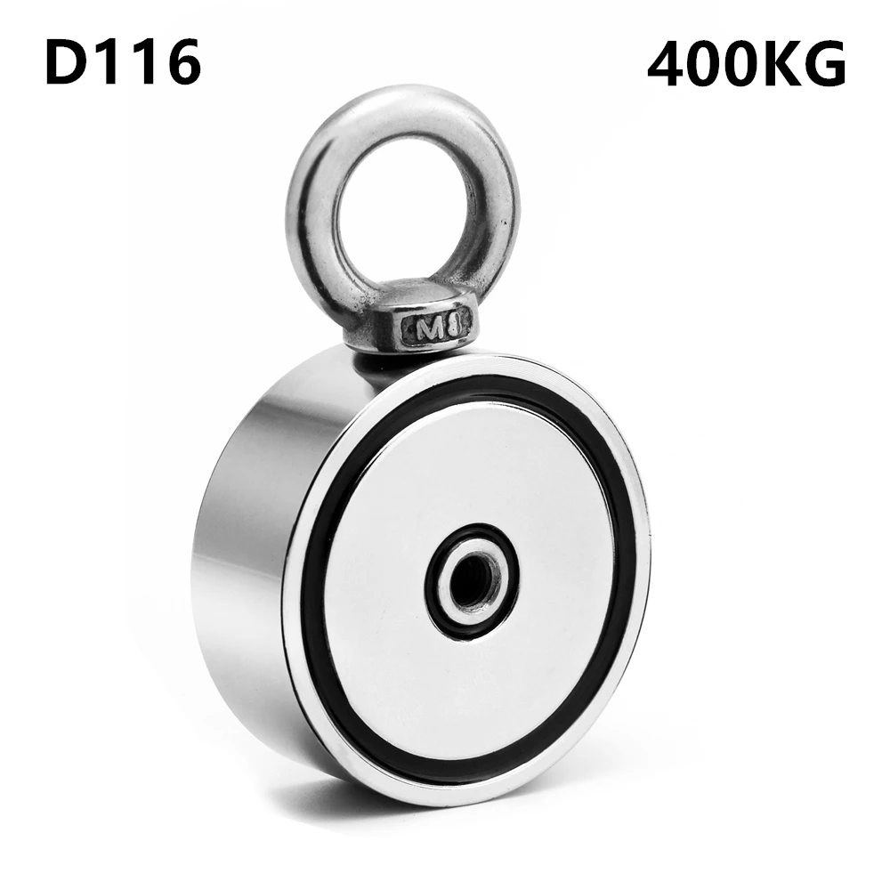 Сильный неодимовый магнит с двойной стороны D94 D116mm 400 кг поиск магнит крюк супер мощный спасательный рыболовный магнитный держатель стакана