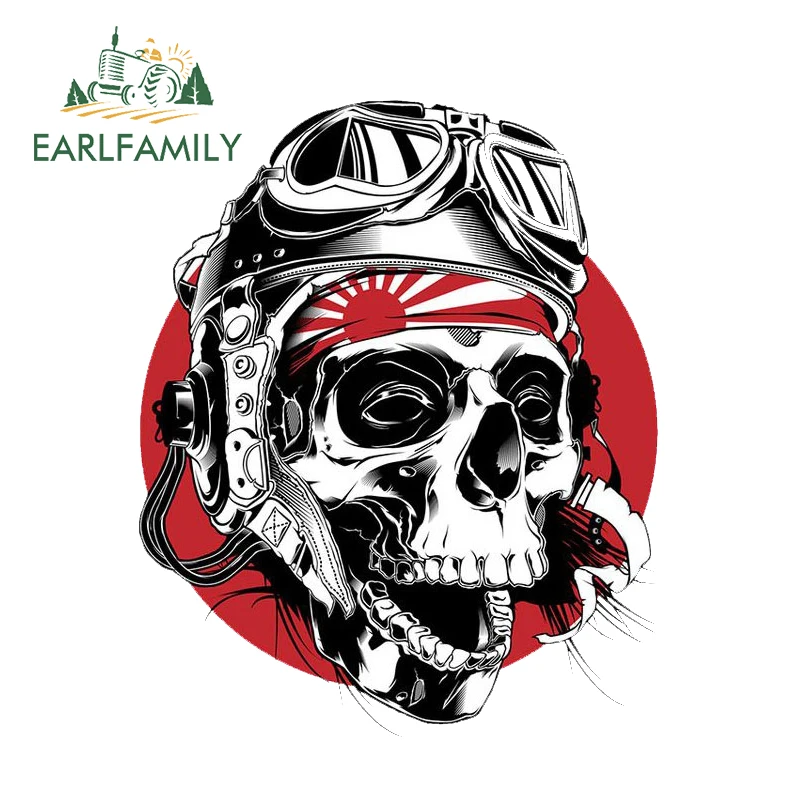 

EARLFAMILY 13cm x 10.8cm Skull Head Skull Vinyl Glue Sticker Laptop Travel Luggage Vinyl Decal Car Stickers Accessories