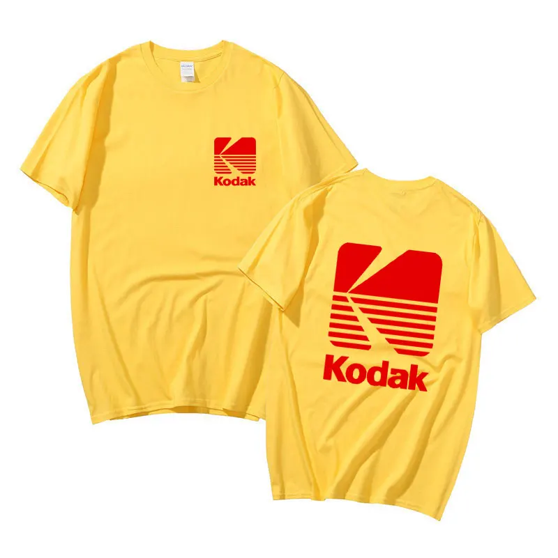 Kodak фон для фотосъемки белая футболка с логотипом мужчин Камера пленка короткий