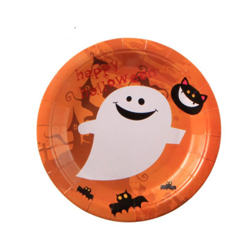 10pcs / Lot 7 Inch Plates Halloween Party Theme Disposable Tableware Set Children Birthday Party Decoration - Цвет: youling2panzw