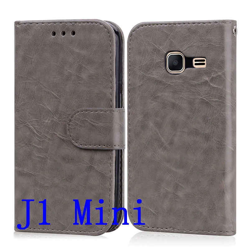 Gray Кожаный флип-чехол для samsung galaxy j1 mini j105 j105h чехол для samsung galaxy j1 mini prime j106 j106f кошелек флип-чехол для телефона - Цвет: Gray