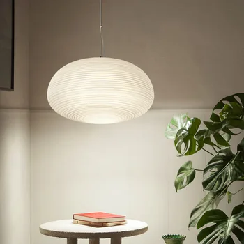 

Nordic Style Post-Modern Simple Bar Creative Striped Hanging Living Room Bedroom Nordic Cafe Cool Simple Glass Drop Lamp