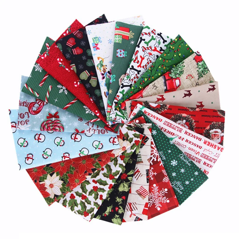 5/10 шт. Рождественская серия хлопчатобумажная ткань с принтом для шитья стеганые