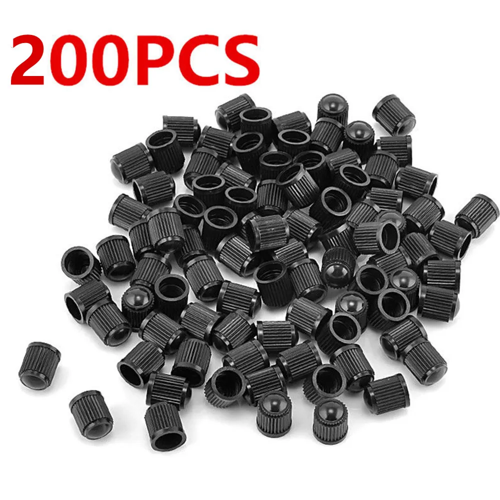 

100/200pcs Black Plastic Auto Car Bike Motorcycle Truck Wheel Tire Valve Stem Caps Car Wheel Caps On The Nipple Exterior Parts