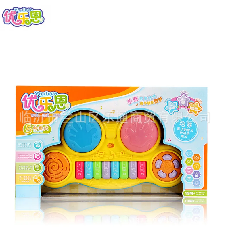 Youleen 6301 Early Childhood Story Piano Drum Infants Musical Instrument Teaching Aids Hand Drum Music Electronic Organ Toy