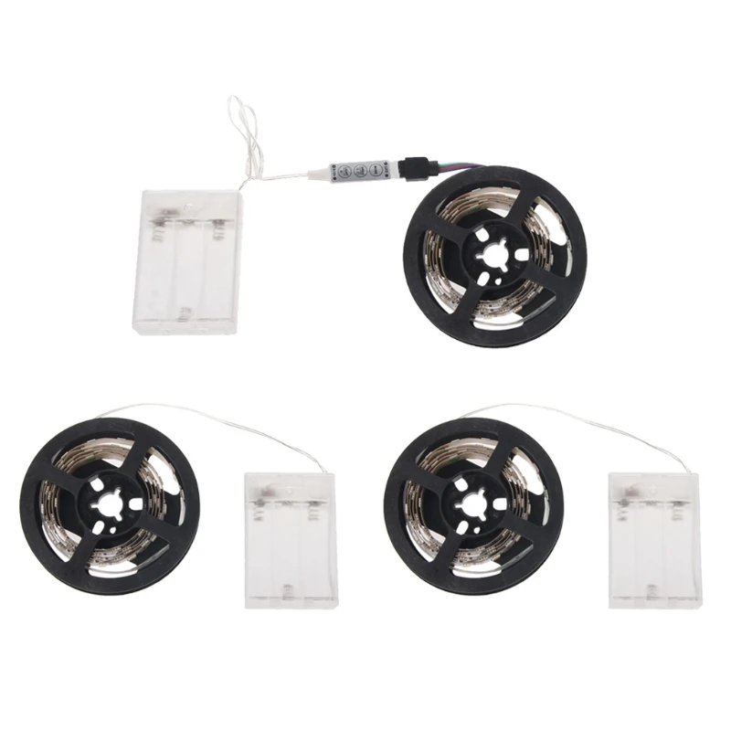 

4.5V Non Waterproof 5050 RGB Battery Operated 30 LED/m Flexible Strip Light TV Back Lighting Kit
