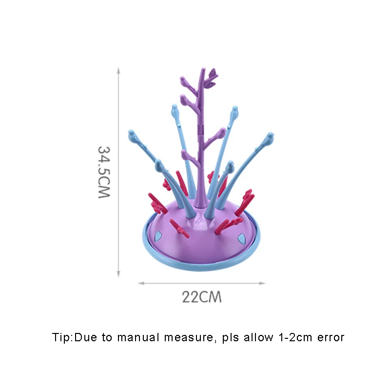 Портативный детский Сушильный Стеллаж в форме дерева, держатель для детских бутылок, легкомоющиеся чашки для кормления, контейнер для хранения соска T0746
