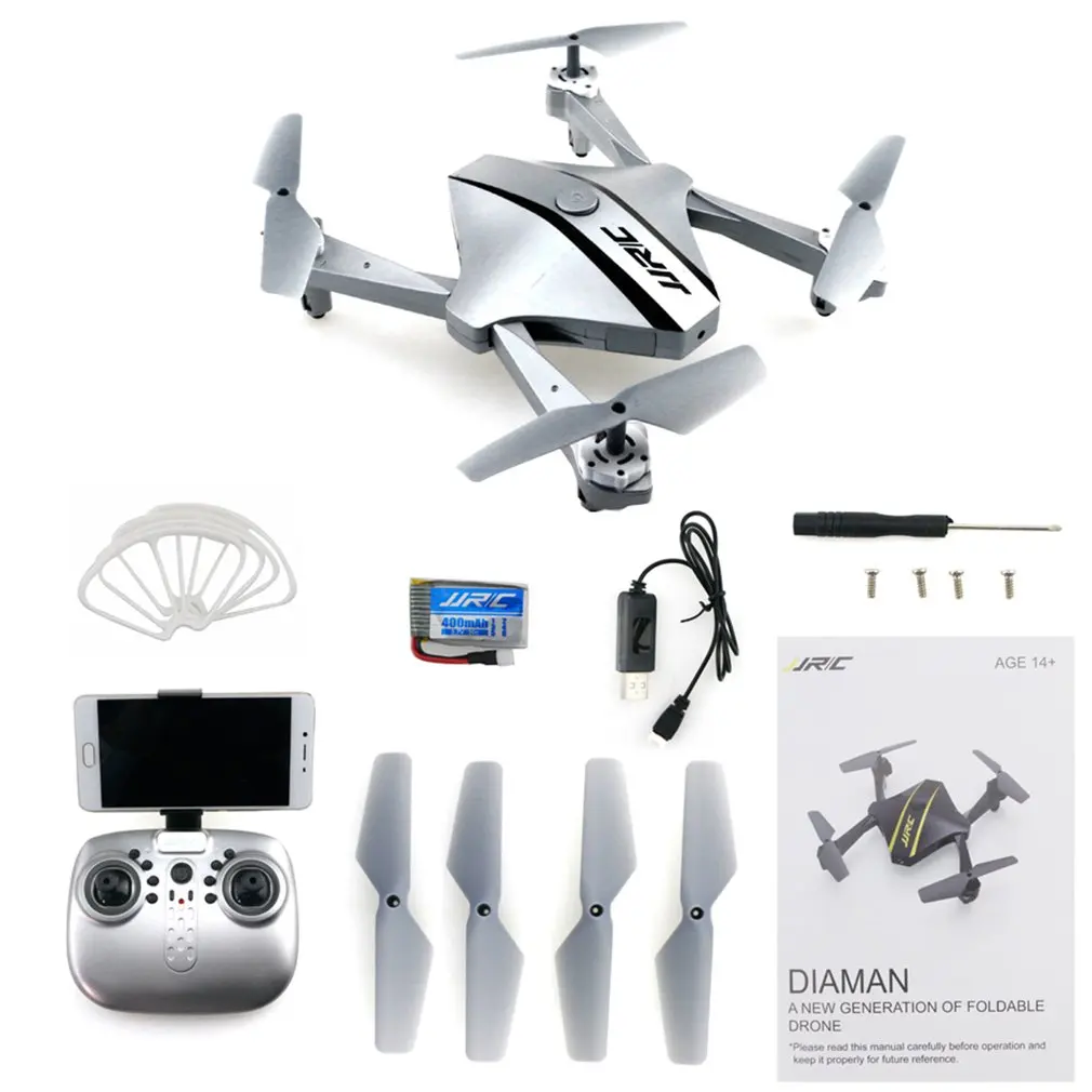 JJRC H44WH в форме бриллианта складной Дрон 720P WiFi камера Квадрокоптер для селфи, Дрон с пультом дистанционного управления Безголовый режим Вертолет VS H37 - Цвет: Silver