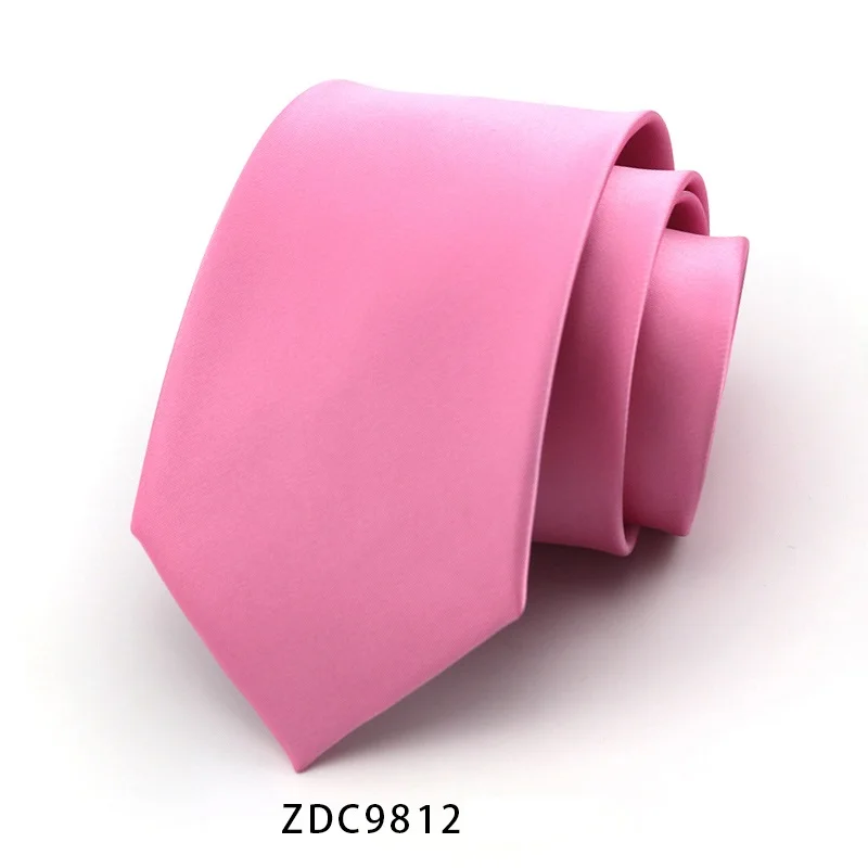 ZDC9812 Высокое качество новые дизайнерские бренды модные деловые повседневные 8 см тонкие галстуки для мужчин галстук сплошной цвет Свадьба с подарочной коробкой - Цвет: ZDC9812