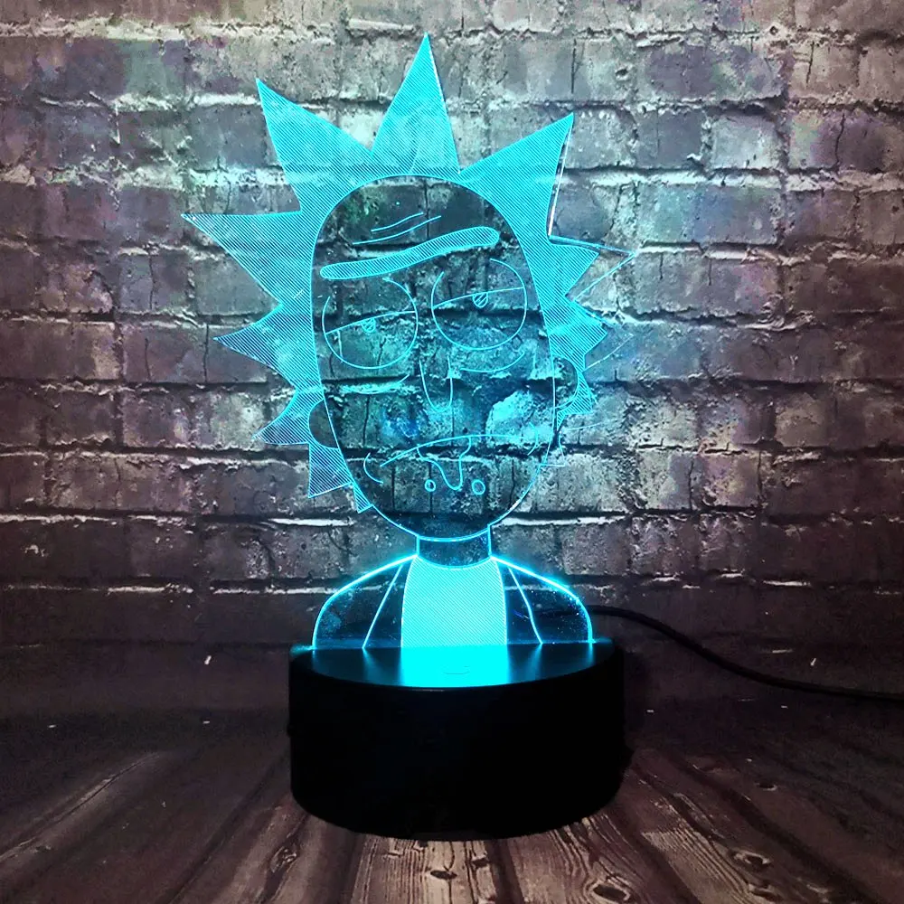 Rick and Morty Table Lamp 3D Visual America comedy Comic Safe of Baby LED Cartoon Room Decor Night Light Thanksgiving Day Gift